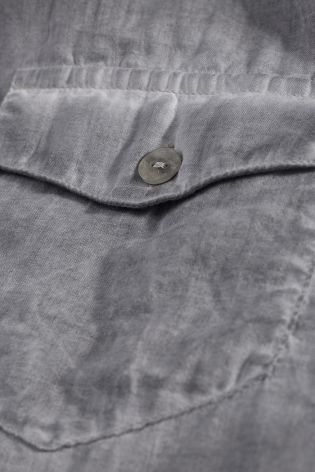 Grey Washed Look Long Sleeve Shirt